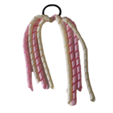 School Hair Accessories School Uniform Hair Tie Curly Ponytail Streamer Girls Hair Tie Pinkberry Kisses Light Pink Cream ivory