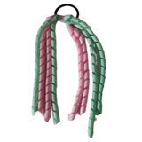 School Hair Accessories School Uniform Hair Tie Curly Ponytail Streamer Girls Hair Tie Pinkberry Kisses Light Pink Pastel Green
