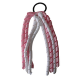 School Hair Accessories School Uniform Hair Tie Curly Ponytail Streamer Girls Hair Tie Pinkberry Kisses Light Pink White