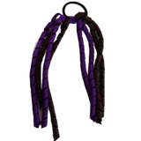 School Hair Accessories School Uniform Hair Tie Curly Ponytail Streamer - Purple Base & Top Ribbon Girls Hair Tie Pinkberry Kisses Purple Brown