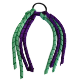 School Hair Accessories School Uniform Hair Tie Curly Ponytail Streamer - Burgundy Base & Top Ribbon Girls Hair Tie Pinkberry Kisses Purple Mint Green