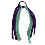 School Hair Accessories School Uniform Hair Tie Curly Ponytail Streamer - Burgundy Base & Top Ribbon Girls Hair Tie Pinkberry Kisses Purple Pastel Green