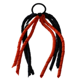 School Hair Accessories School Uniform Hair Tie Curly Ponytail Streamer - Burgundy Base & Top Ribbon Girls Hair Tie Pinkberry Kisses Autumn Orange Black