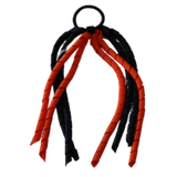 School Hair Accessories Curly Ponytail Streamer - Black Base & Top Ribbon Hair Tie Pinkberry Kisses Black Autumn Orange