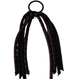 School Hair Accessories Curly Ponytail Streamer - Black Base & Top Ribbon Hair Tie Pinkberry Kisses Black Brown 