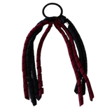 School Hair Accessories School Uniform Hair Tie Curly Ponytail Streamer - Burgundy Base & Top Ribbon Girls Hair Tie Pinkberry Kisses Burgundy Black