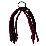 School Hair Accessories Curly Ponytail Streamer - Black Base & Top Ribbon Hair Tie Pinkberry Kisses Black Burgundy 