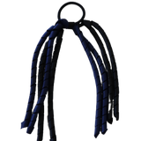 School Hair Accessories Curly Ponytail Streamer Hair Tie - Black Base & Top Ribbon Hair Tie Pinkberry Kisses Black Navy Blue