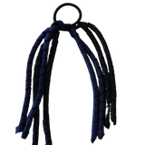 School Hair Accessories Curly Ponytail Streamer - Navy Blue Base & Top Ribbon Hair Tie Pinkberry Kisses Navy Blue Black