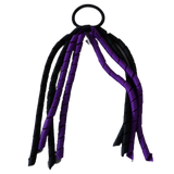 School Hair Accessories Curly Ponytail Streamer - Black Base & Top Ribbon Hair Tie Pinkberry Kisses Black Purple 