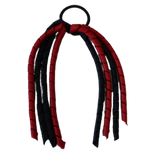 School Hair Accessories Curly Ponytail Streamer - Black Base & Top Ribbon Hair Tie Pinkberry Kisses School Uniform Red Black