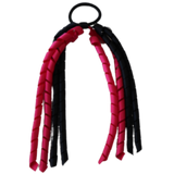 School Hair Accessories School Uniform Hair Tie Curly Ponytail Streamer - Shocking Pink Base & Top Ribbon Girls Hair Tie Pinkberry Kisses Shocking Pink Black