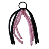 School Hair Accessories School Uniform Hair Tie Curly Ponytail Streamer Girls Hair Tie Pinkberry Kisses Light Pink Black