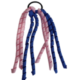 School Hair Accessories School Uniform Hair Tie Curly Ponytail Streamer Girls Hair Tie Pinkberry Kisses Light Pink Royal Blue