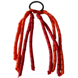 School Hair Accessories Curly Ponytail Streamer - Black Base & Top Ribbon Hair Tie Pinkberry Kisses School Uniform Red Autumn Orange