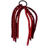 School Hair Accessories School Uniform Hair Tie Curly Ponytail Streamer - Burgundy Base & Top Ribbon Girls Hair Tie Pinkberry Kisses Burgundy Red