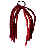 School Hair Accessories Curly Ponytail Streamer - Black Base & Top Ribbon Hair Tie Pinkberry Kisses School Uniform Red Burgundy 