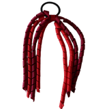 School Hair Accessories Curly Ponytail Streamer - Black Base & Top Ribbon Hair Tie Pinkberry Kisses School Uniform Red Burgundy