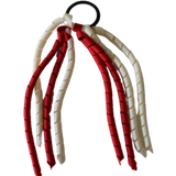 School Hair Accessories Curly Ponytail Streamer - Black Base & Top Ribbon Hair Tie Pinkberry Kisses School Uniform Red Cream Ivory
