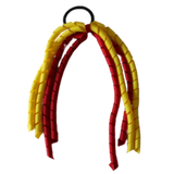 School Hair Accessories Curly Ponytail Streamer - Black Base & Top Ribbon Hair Tie Pinkberry Kisses School Uniform Red Daffodil Yellow