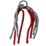 School Hair Accessories Curly Ponytail Streamer - Black Base & Top Ribbon Hair Tie Pinkberry Kisses School Uniform Red Light Grey