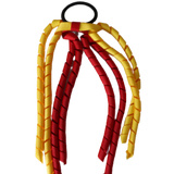 School Hair Accessories Curly Ponytail Streamer - Black Base & Top Ribbon Hair Tie Pinkberry Kisses School Uniform Red Maize Yellow