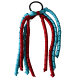 School Hair Accessories Curly Ponytail Streamer - Black Base & Top Ribbon Hair Tie Pinkberry Kisses School Uniform Red Misty Turquoise