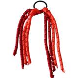 School Hair Accessories Curly Ponytail Streamer - Black Base & Top Ribbon Hair Tie Pinkberry Kisses School Uniform Red Neon Orange