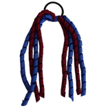 School Hair Accessories School Uniform Hair Tie Curly Ponytail Streamer - Burgundy Base & Top Ribbon Girls Hair Tie Pinkberry Kisses Burgundy Royal Blue