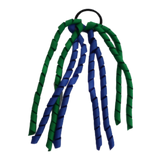 School Hair Accessories School Uniform Hair Tie Curly Ponytail Streamer - Emerald Green Base & Top Ribbon Girls Hair Tie Pinkberry Kisses Emerald Green Royal Blue