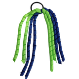 School Hair Accessories Curly Ponytail Streamer - Royal Blue Base & Top Ribbon Hair Tie Pinkberry Kisses School Uniform Hair Tie Royal Blue Key Lime