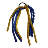 School Hair Accessories Curly Ponytail Streamer - Royal Blue Base & Top Ribbon Hair Tie Pinkberry Kisses School Uniform Hair Tie Royal Blue Maize Yellow