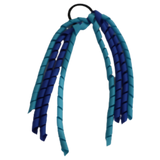 School Hair Accessories Curly Ponytail Streamer - Royal Blue Base & Top Ribbon Hair Tie Pinkberry Kisses School Uniform Hair Tie Royal Blue Misty Turquoise
