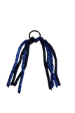 School Hair Accessories Curly Ponytail Streamer Hair Tie - Navy Blue Base & Top Ribbon (28 colours middle)