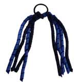 School Hair Accessories Curly Ponytail Streamer - Royal Blue Base & Top Ribbon Hair Tie Pinkberry Kisses School Uniform Hair Tie Royal Blue Navy Blue