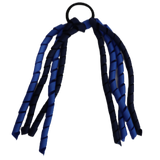 School Hair Accessories Curly Ponytail Streamer - Navy Blue Base & Top Ribbon Hair Tie Pinkberry Kisses Navy Blue Royal Blue