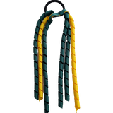 School Ponytail Streamer Curly - Pinkberry Kisses Dark hunter Green - Maize