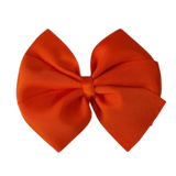 School Hair Accessories - Sweetheart Non Slip Hair Bow 11cm Toddler Teenager Large Hair Bow Pinkberry Kisses Autumn Orange