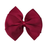 School Hair Accessories - Sweetheart Non Slip Hair Bow 11cm Toddler Teenager Large Hair Bow Pinkberry Kisses Burgundy 