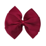 School Hair Accessories - Sweetheart Non Slip Hair Bow 11cm Toddler Teenager Large Hair Bow Pinkberry Kisses Burgundy