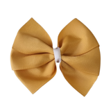School Hair Accessories - Sweetheart Non Slip Hair Bow 11cm Toddler Teenager Large Hair Bow Pinkberry Kisses Gold
