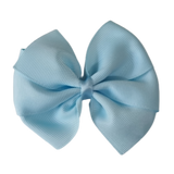 School Hair Accessories - Sweetheart Non Slip Hair Bow 11cm Toddler Teenager Large Hair Bow Pinkberry Kisses Light Blue