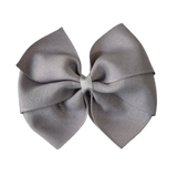 School Hair Accessories - Sweetheart Non Slip Hair Bow 11cm Toddler Teenager Large Hair Bow Pinkberry Kisses Light Grey