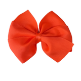 School Hair Accessories - Sweetheart Non Slip Hair Bow 11cm Toddler Teenager Large Hair Bow Pinkberry Kisses Neon Orange