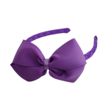 School Hair Accessories School Uniform Woven Single Colour Cherish Bow Headband - Pinkberry Kisses Grape