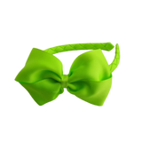 School Hair Accessories School Uniform Woven Single Colour Cherish Bow Headband - Pinkberry Kisses  Key Lime