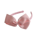 School Hair Accessories School Uniform Woven Single Colour Cherish Bow Headband - Pinkberry Kisses  Light pink