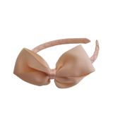 School Hair Accessories School Uniform Woven Single Colour Cherish Bow Headband - Pinkberry Kisses Peach