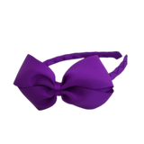 School Hair Accessories School Uniform Woven Single Colour Cherish Bow Headband - Pinkberry Kisses  Purple