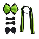 School Hair Accessories Value Pack 4 Piece School Uniform Hair Bow Non Slip Hair Clip Hair Tie Pinkberry Kisses Black Key Lime